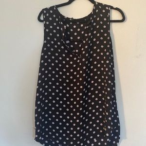 Black and white polka dotted blouse